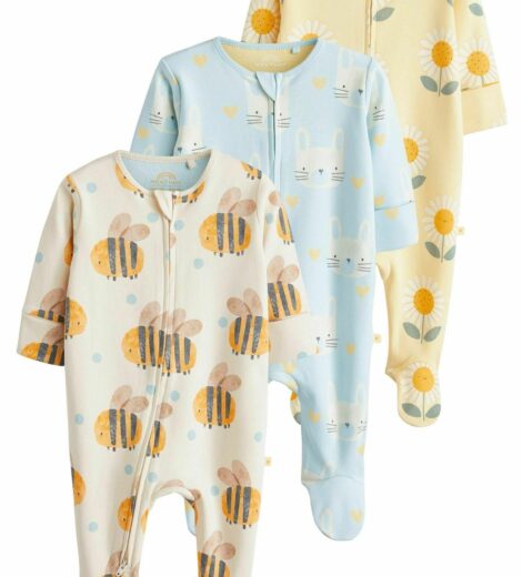Next TWO WAY ZIP 3 PACK - REGULAR FIT - Grenouillère - blue yellow/jaune - ZALANDO.CH
