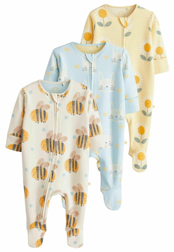 Next TWO WAY ZIP 3 PACK - REGULAR FIT - Grenouillère - blue yellow/jaune - ZALANDO.CH